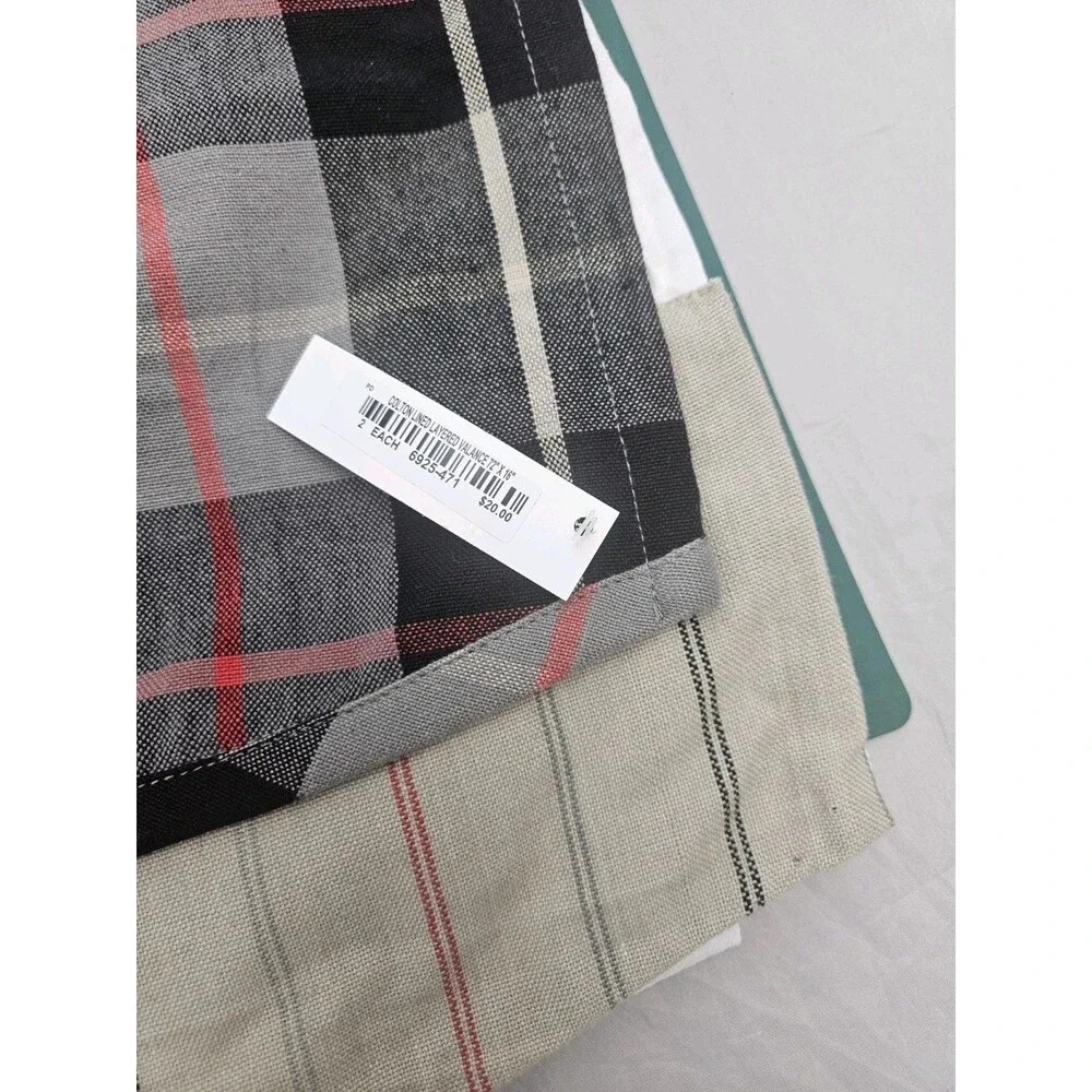 Park Designs Colton Lined Layered Valance Curtain 72 in x 16 in - One Valance